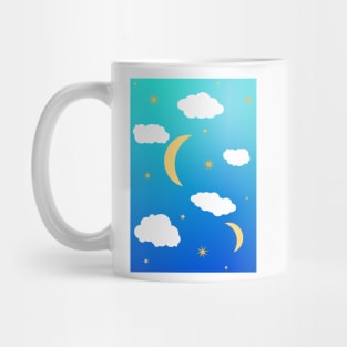 Ombre moon and cloud t-shirt print - ombre Mug